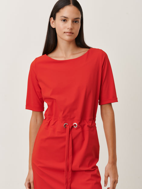 Lea Dress Technical Jersey | Red