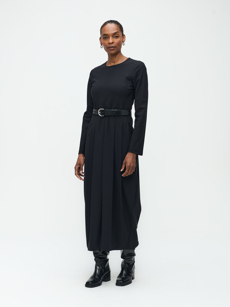 Jackie Dress/LS Technical Jersey | Black