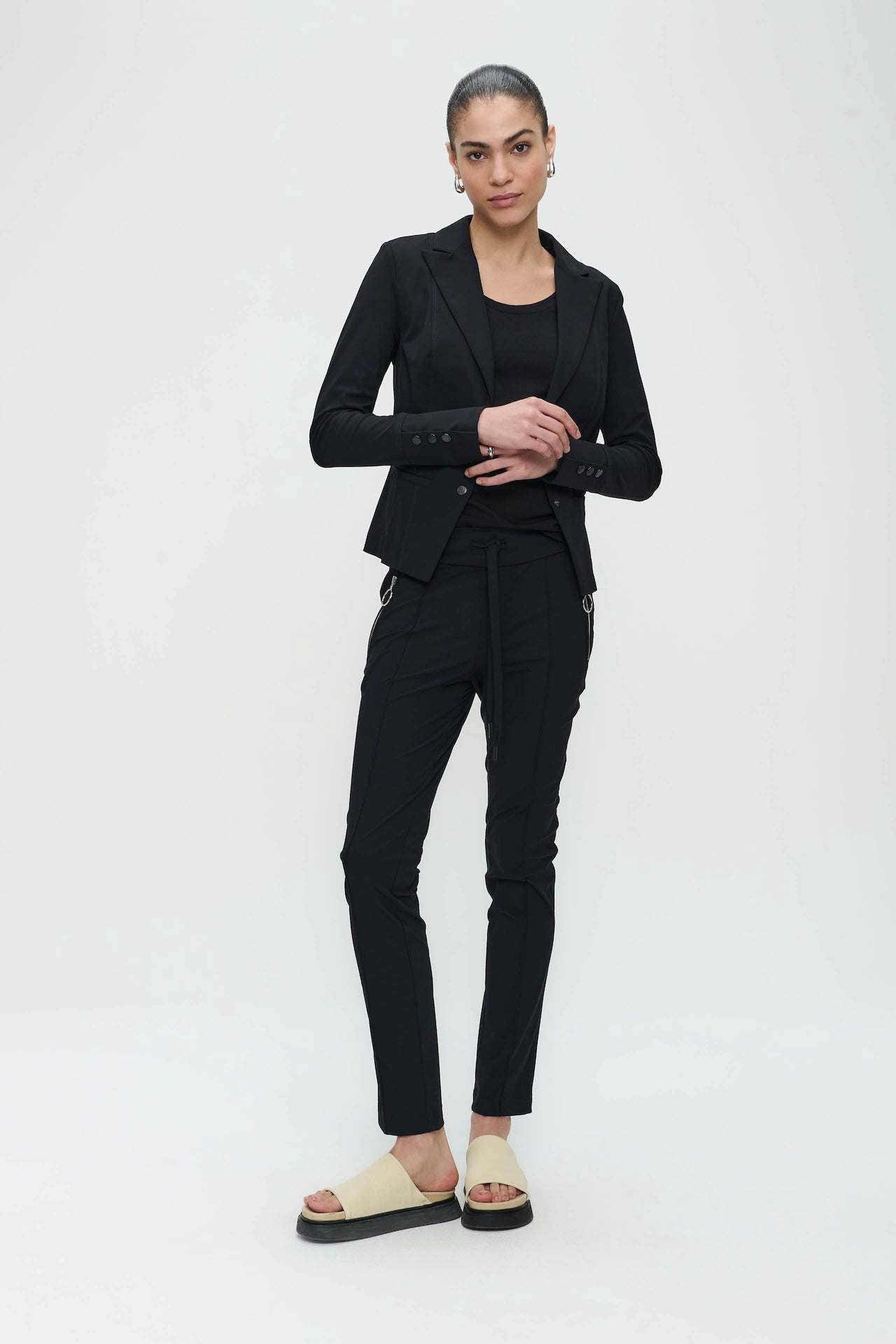 Pants Emma-straight leg fit Technical Jersey | Black
