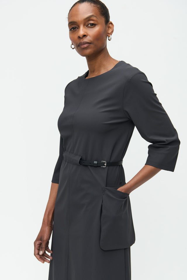 Marlou Dress Technical Jersey | Dark Grey