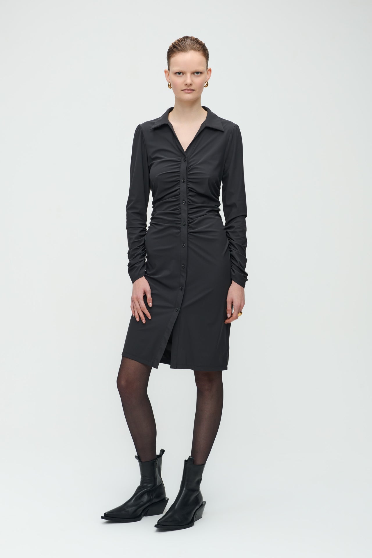 Luisa Dress Technical Jersey | Dark Grey