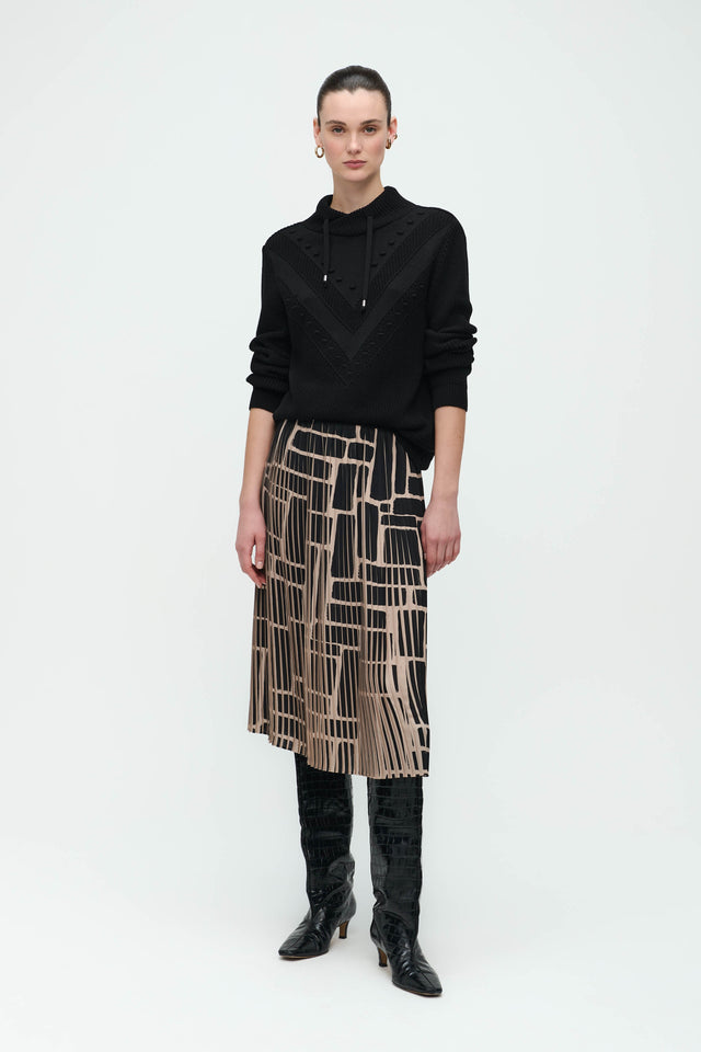 Senia Studio Skirt | Black Beige