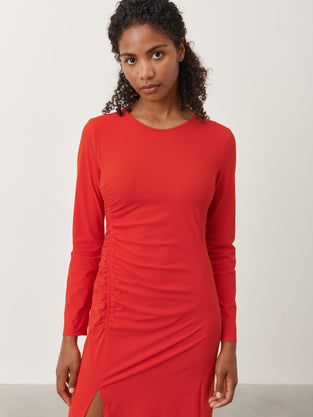 Scarlet Dress-LS Technical Jersey | Red