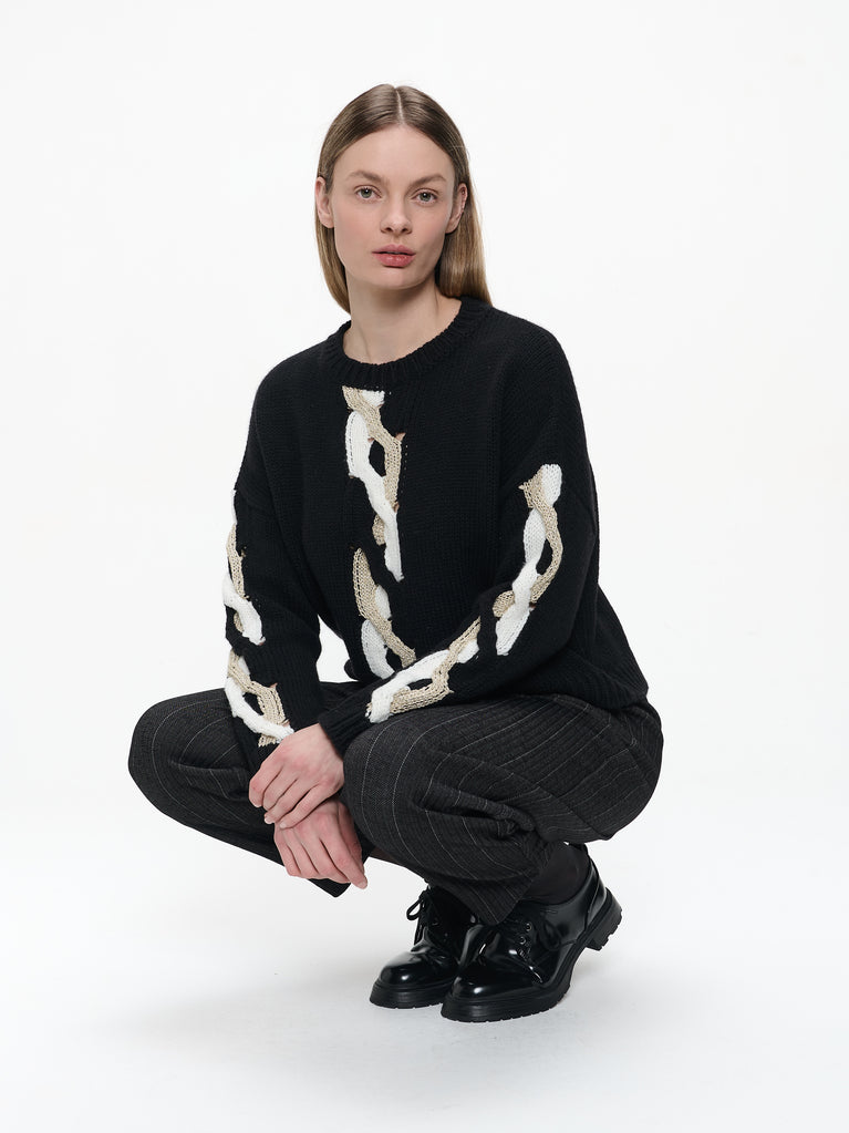 Bortolo viscose elastane pants | Black