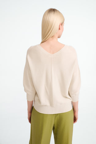 Seamless cotton pullover 317 | Ecru