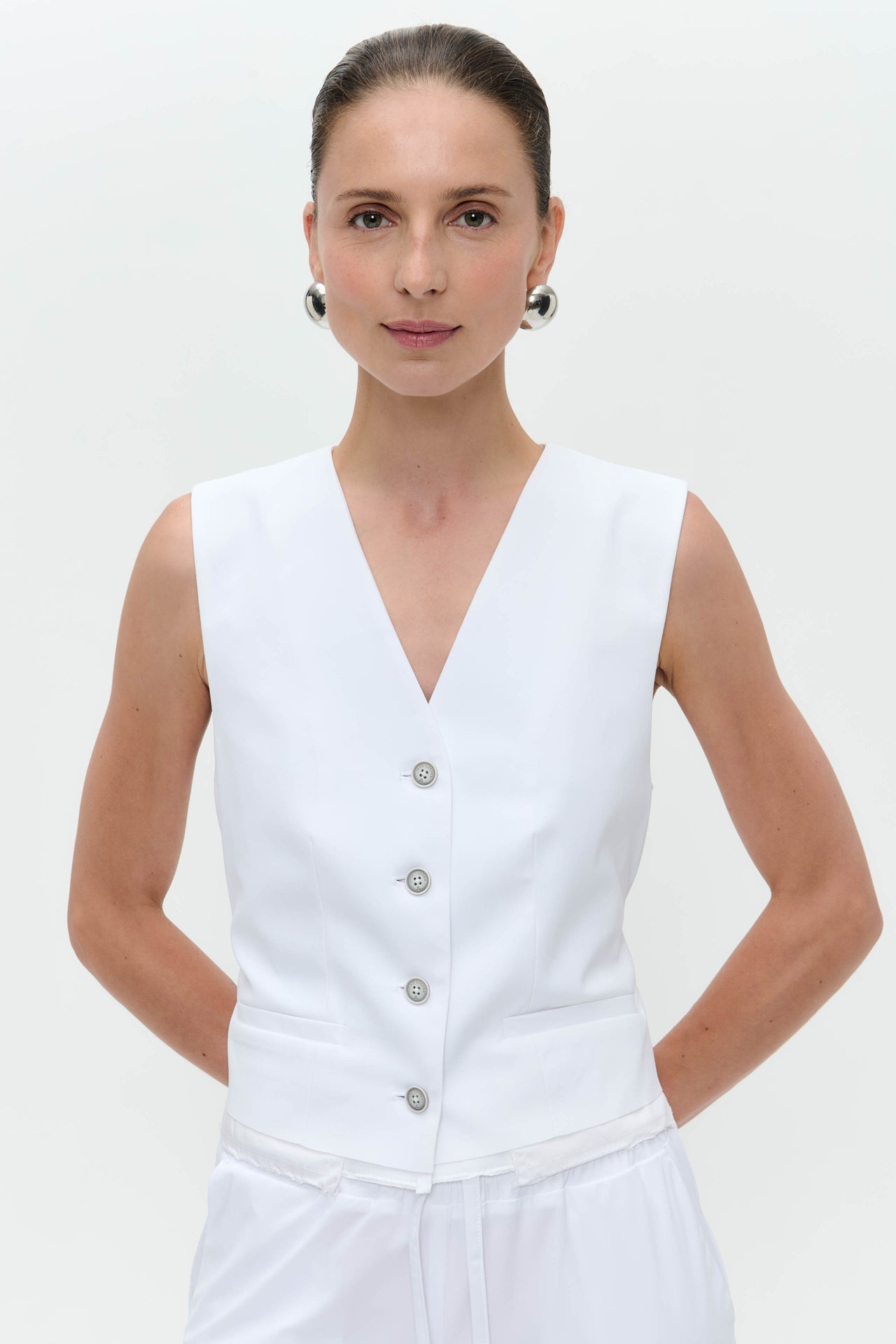 Kay vest technical jersey | White