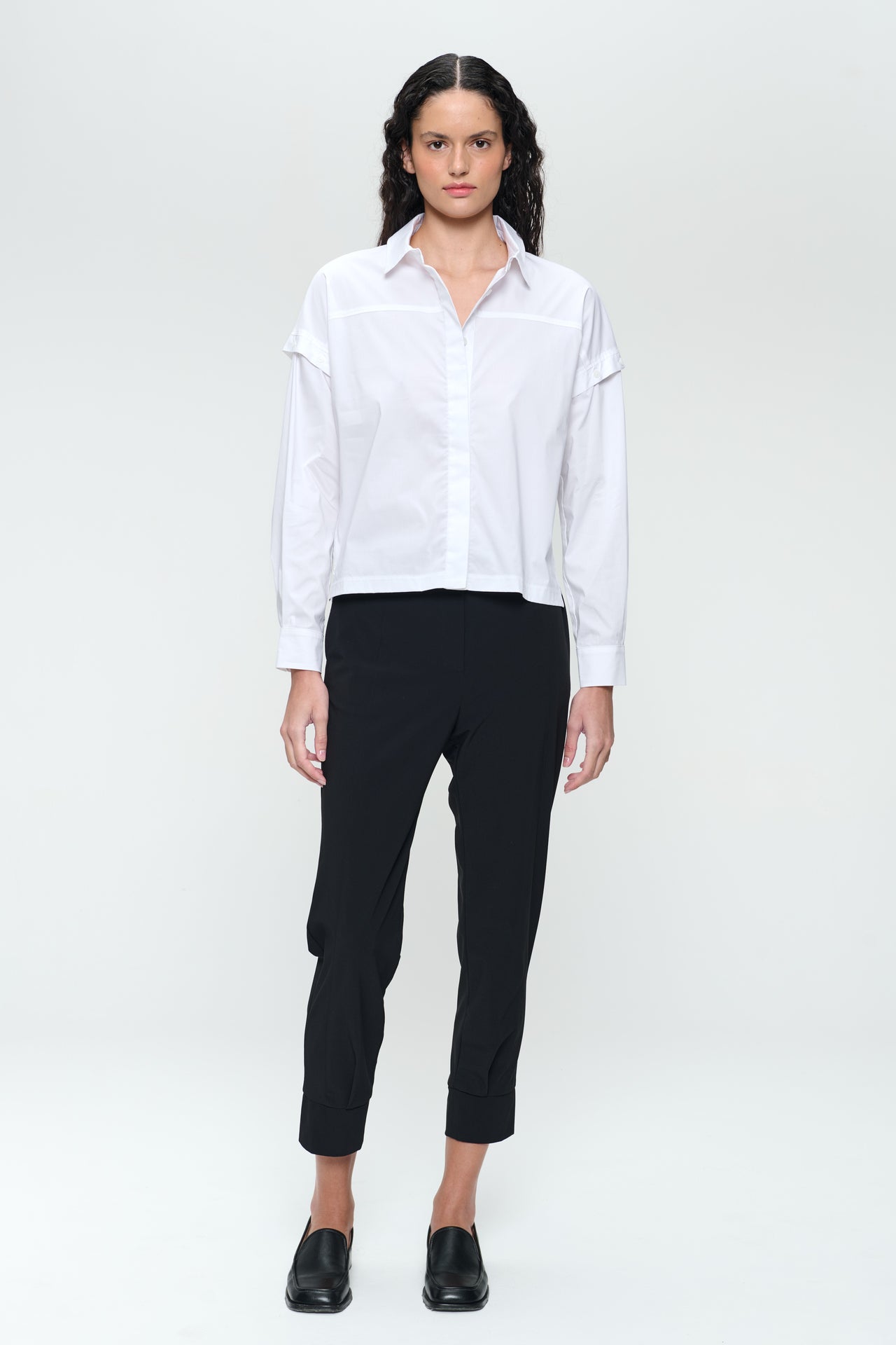Faro cotton poplin blouse | White