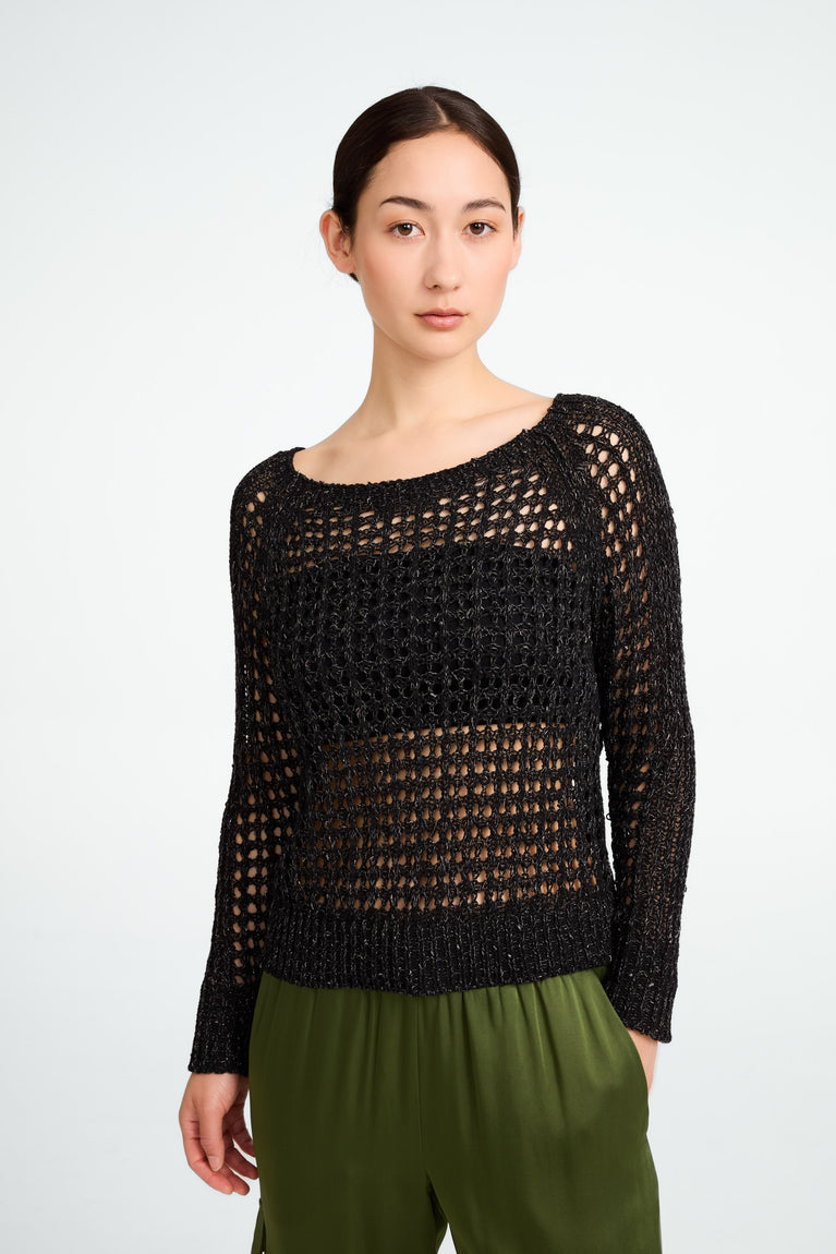 Summer cotton pullover 25041 | Black