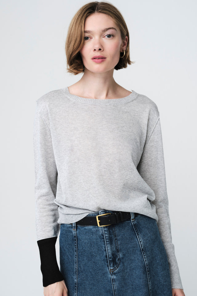 Fine Viscose Pullover 26032 | Silver