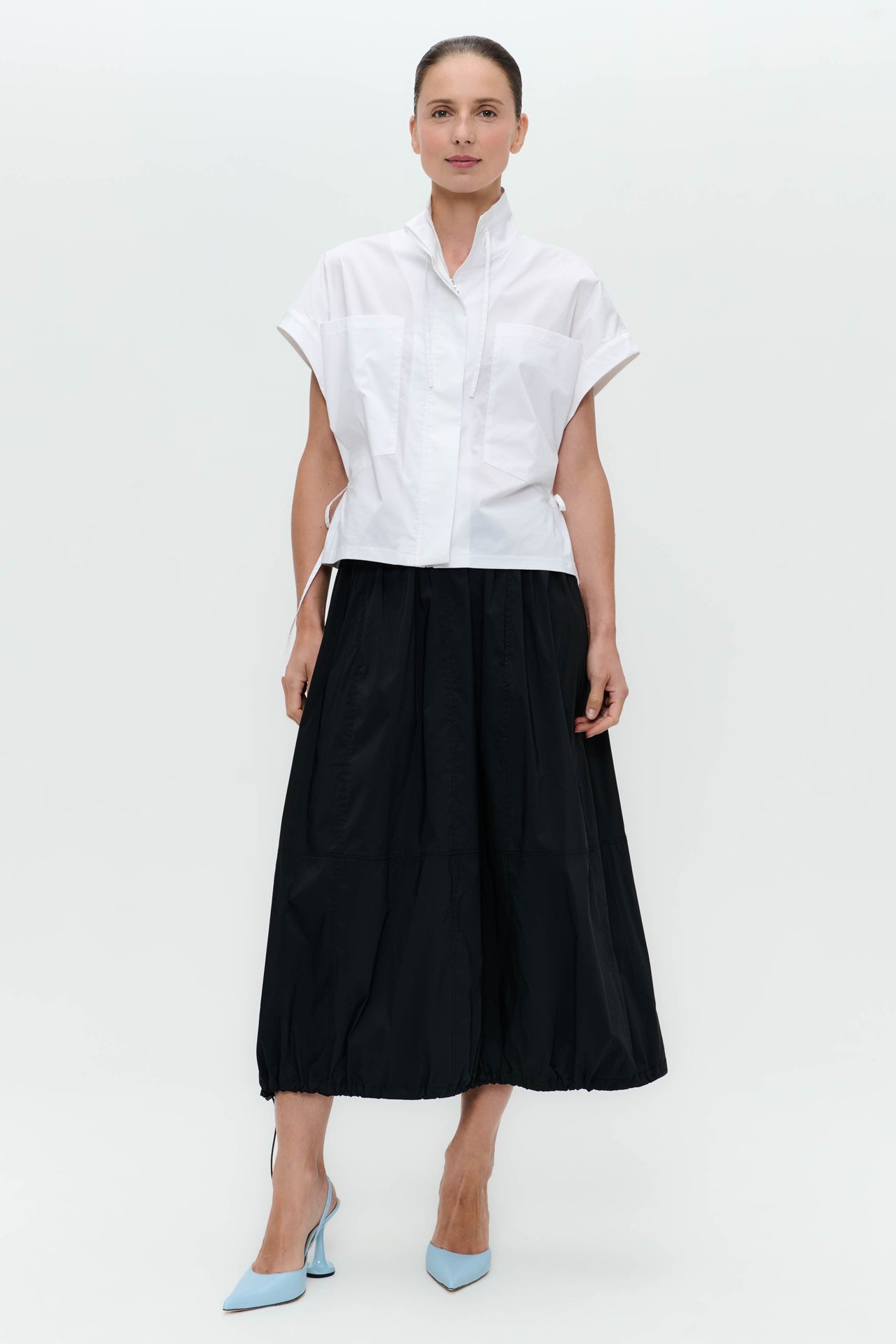 Paola polplin jacket blouse | White