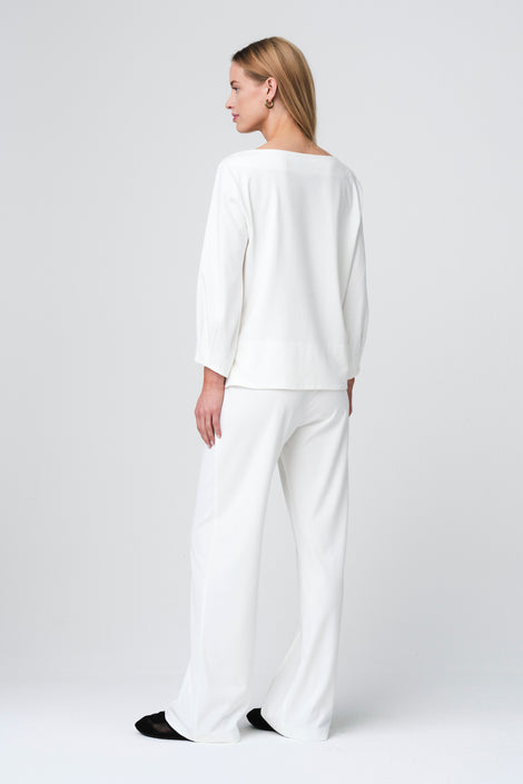 Adelia blouse soft Punto Milano jersay | Panna