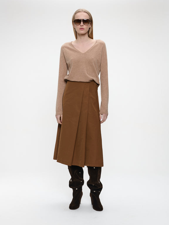 Alissa taffeta skirt | Camel