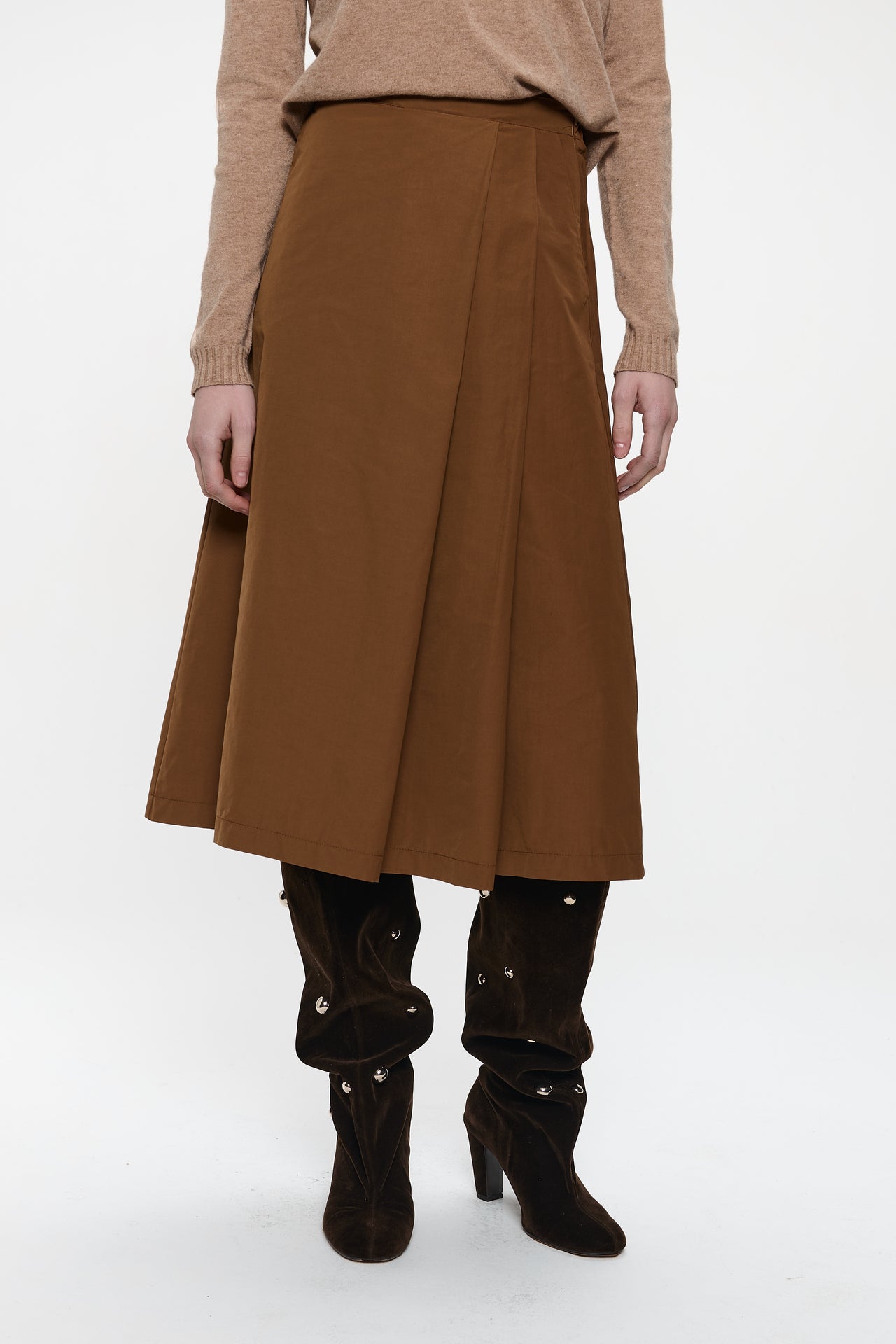 Alissa taffeta skirt | Camel