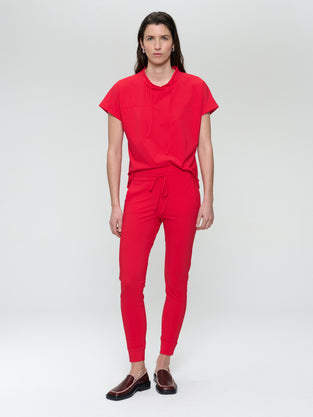 Lucca strech technical jersey top | Red