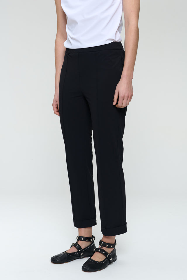 IrenaN structure technical jersey pants | Black