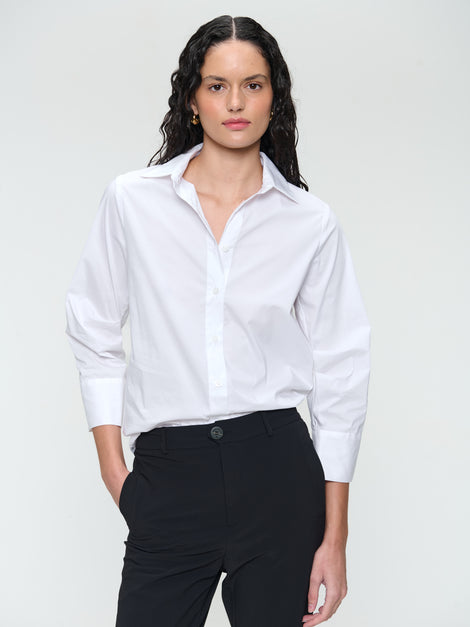 Iva cotton poplin blouse | White