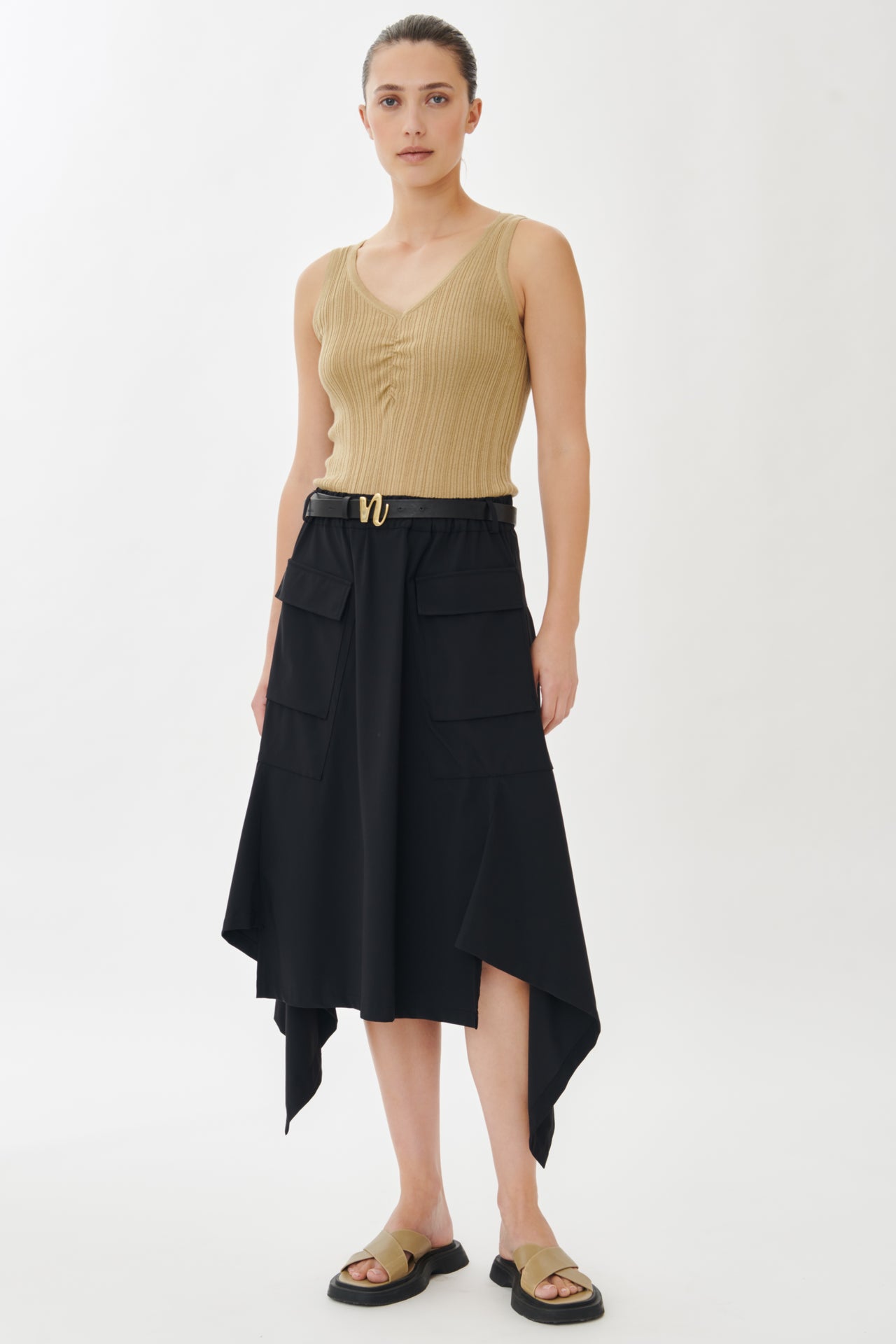 Yanna Skirt Technical Jersey | Black