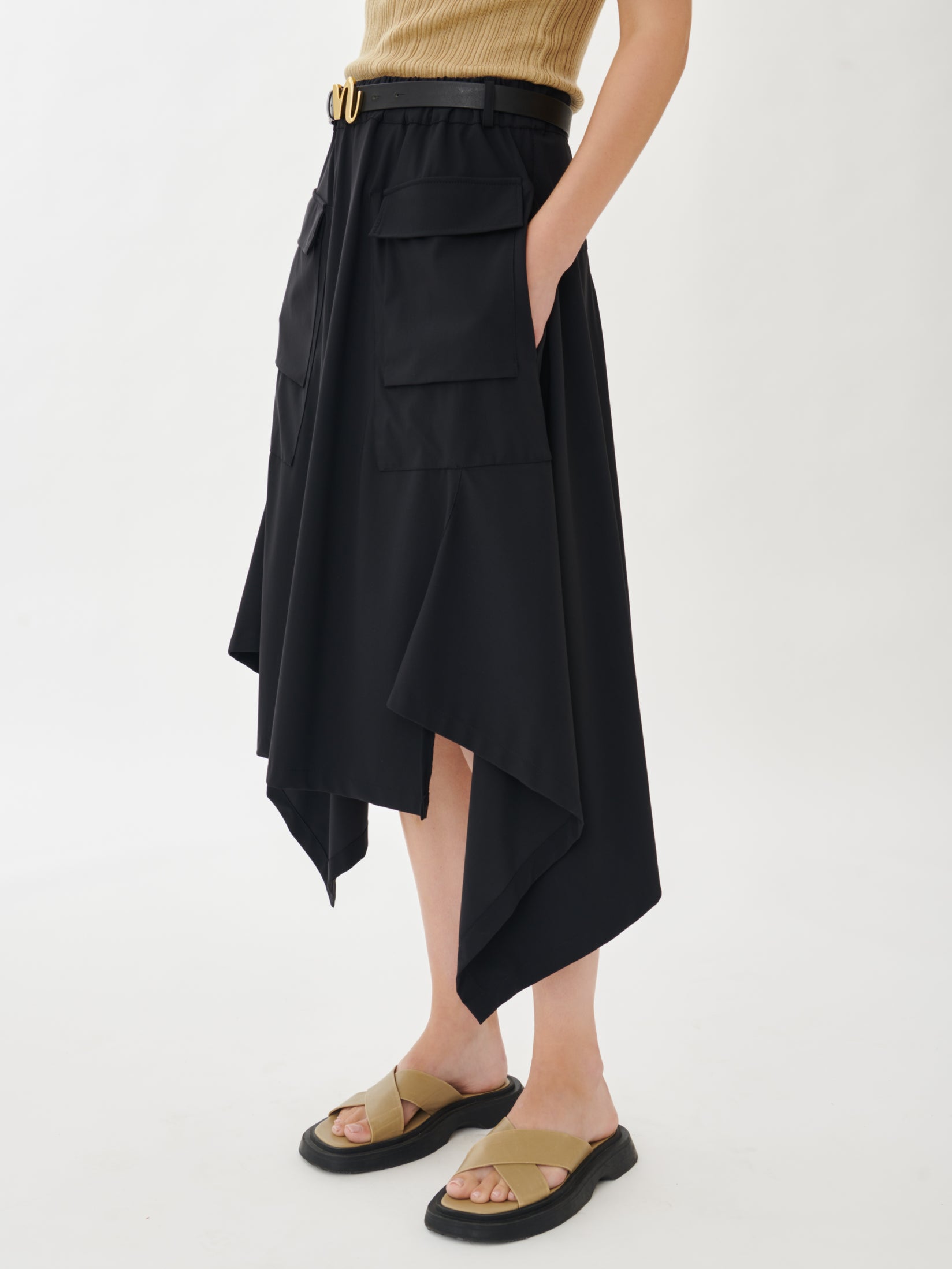 Yanna Skirt Technical Jersey | Black