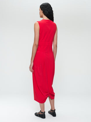 Jackie structure technical jersey dress | Red