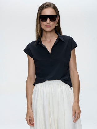 Kitty top technical jersey | Black
