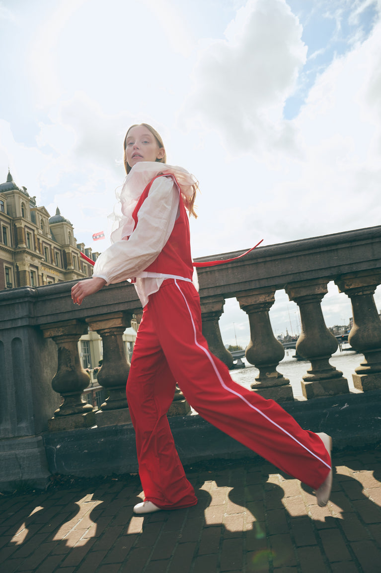 AntinyP structure tech jersay pants | Red
