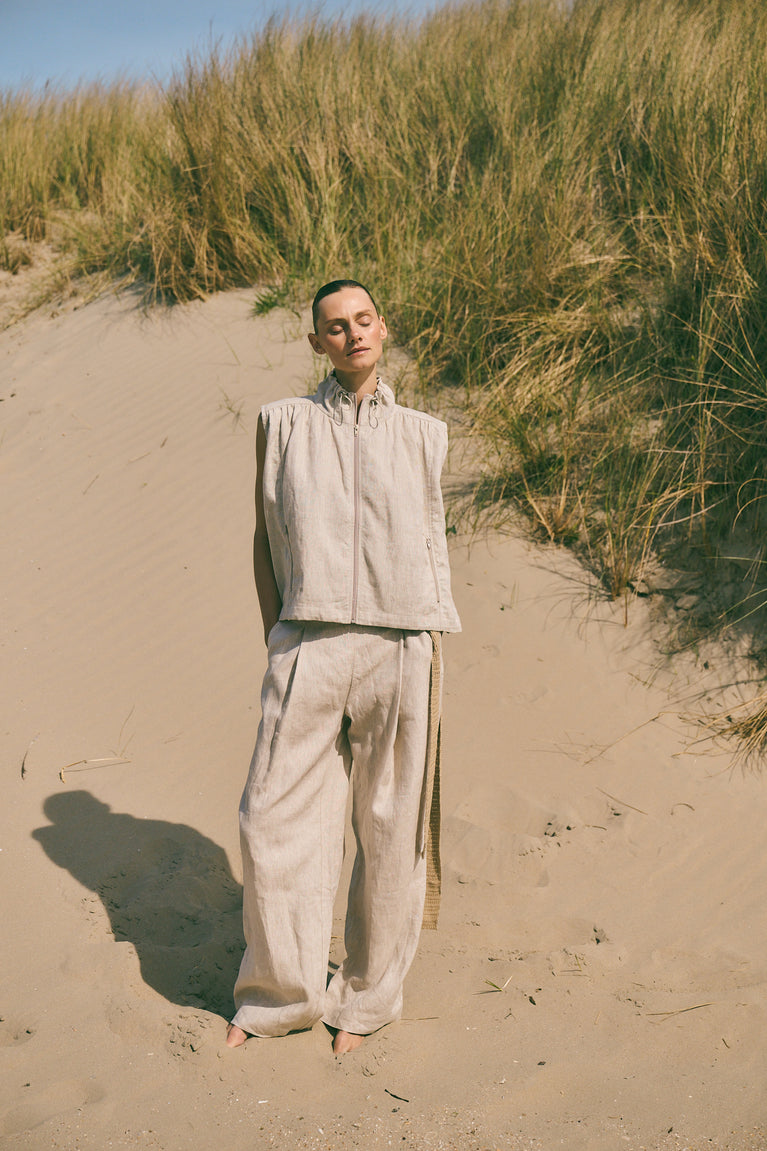Rin linnen vest | Beige
