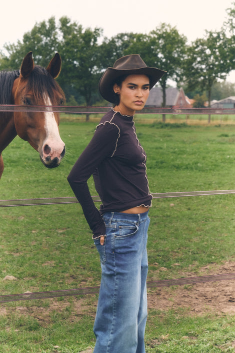 Fly loose yoga jeans | Night Blue