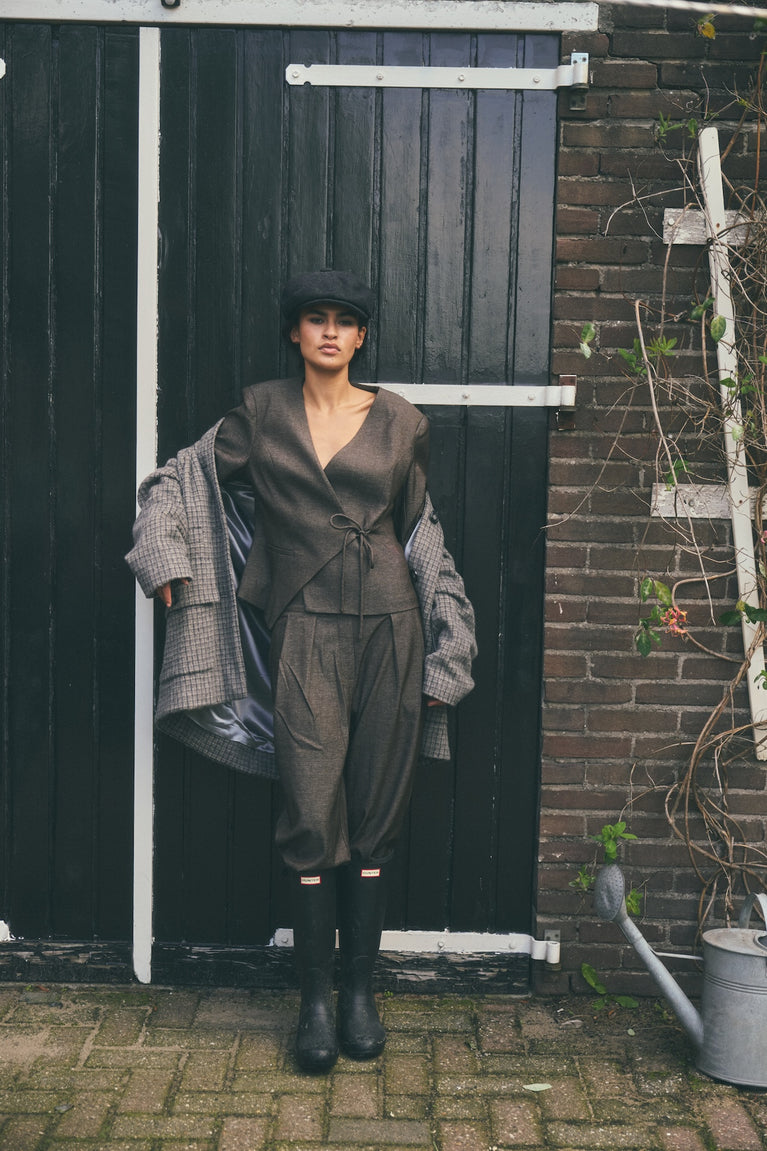 Lean wide-leg pants | Dark Brown
