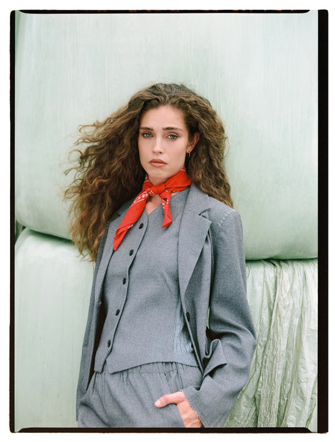 Eleni viscose basic blazer | Grey