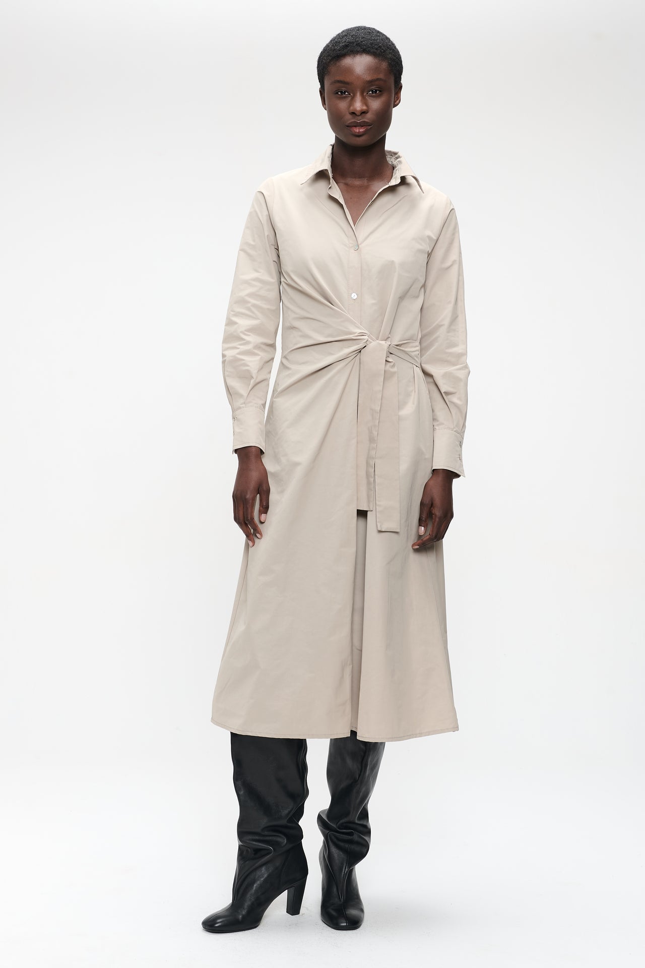 Edyta taffeta dress | Beige