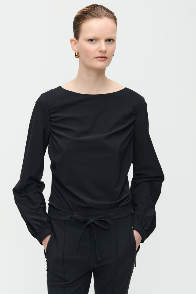 Nina Top Technical Jersey | Black