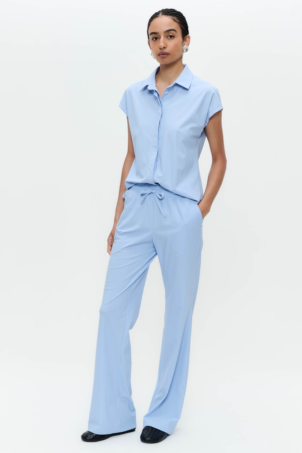 Wilma blouse technical jersey | Mid Blue