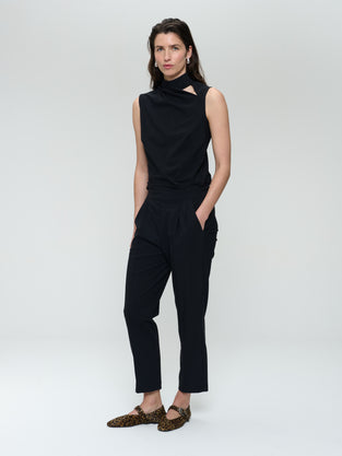 Lori strech technical jersey pants | Black