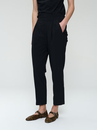 Lori strech technical jersey pants | Black