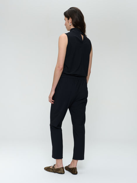 Naomi strech technical jersey top | Black