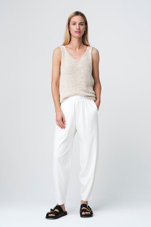 Fagiolo pants soft Punto Milano jersay | Panna