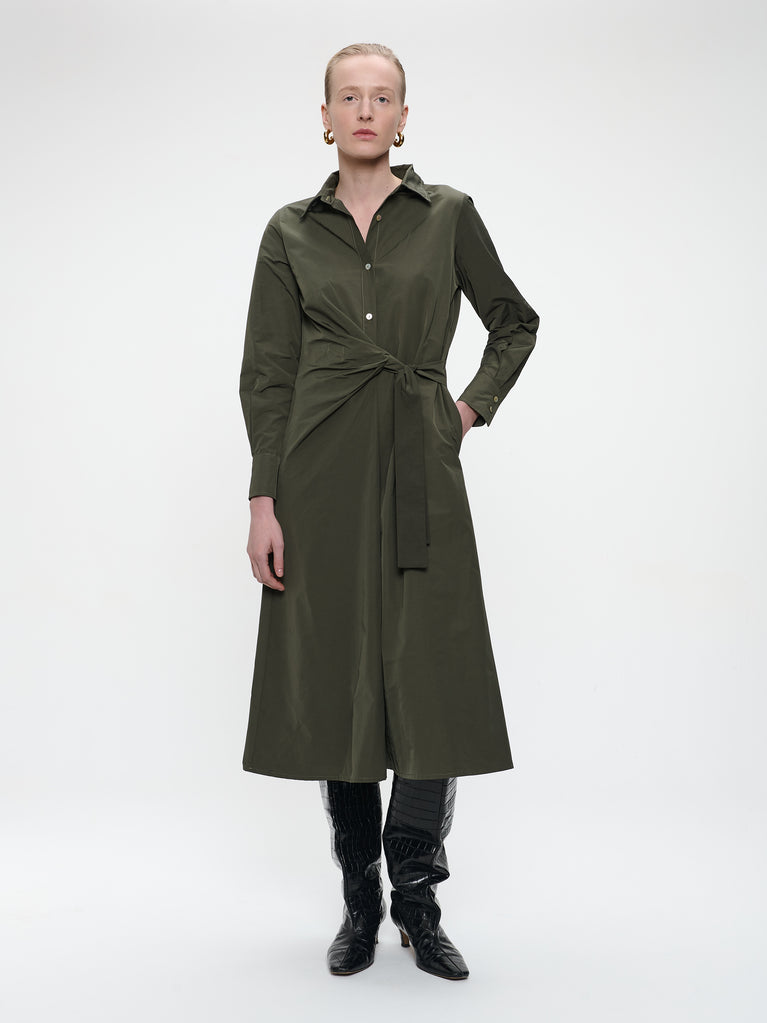 Edyta taffeta dress | Army