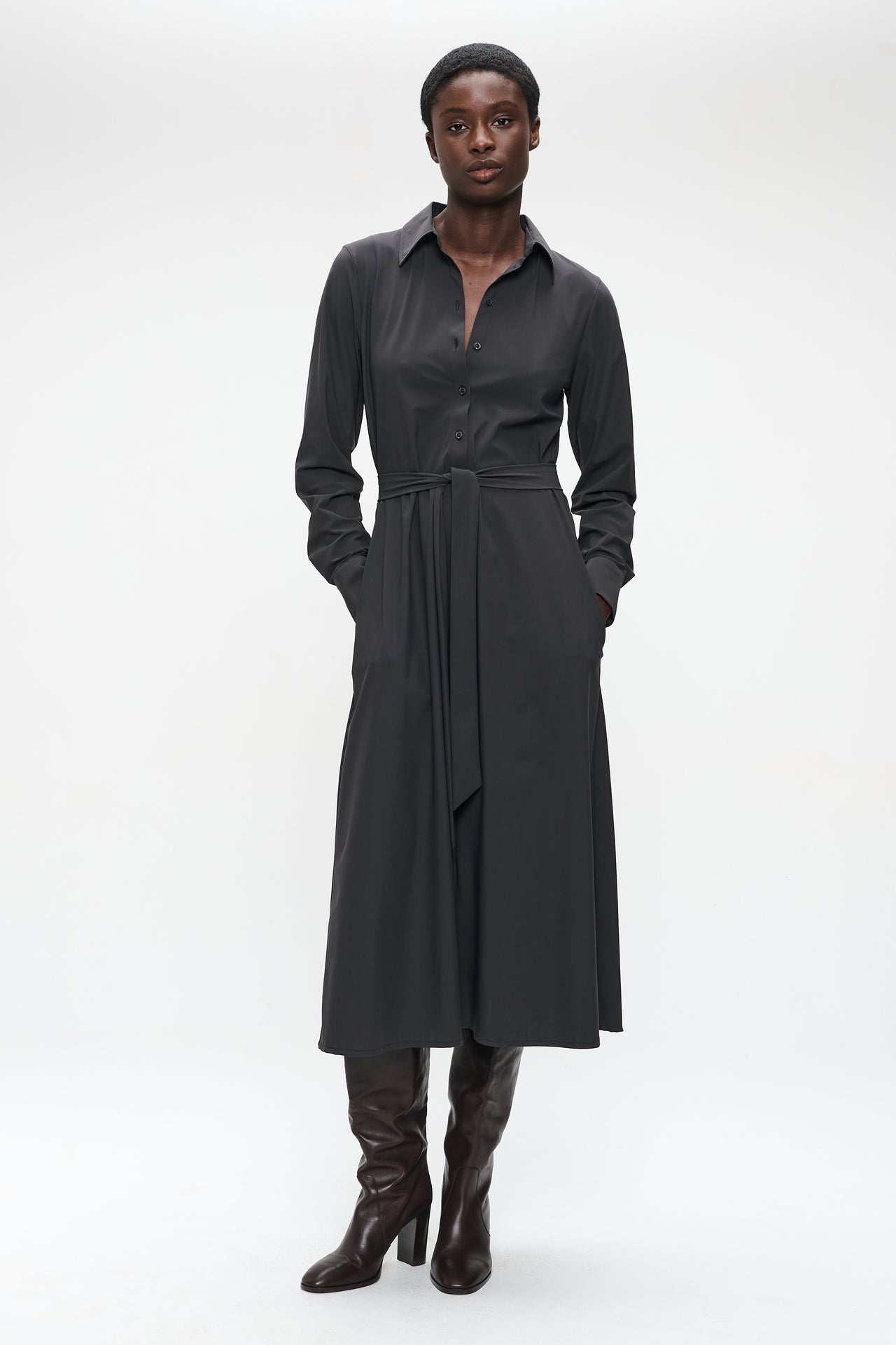 Devita Dress Technical Jersey | Dark Grey