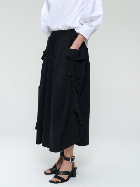 Rai strech technical jersey skirt | Black