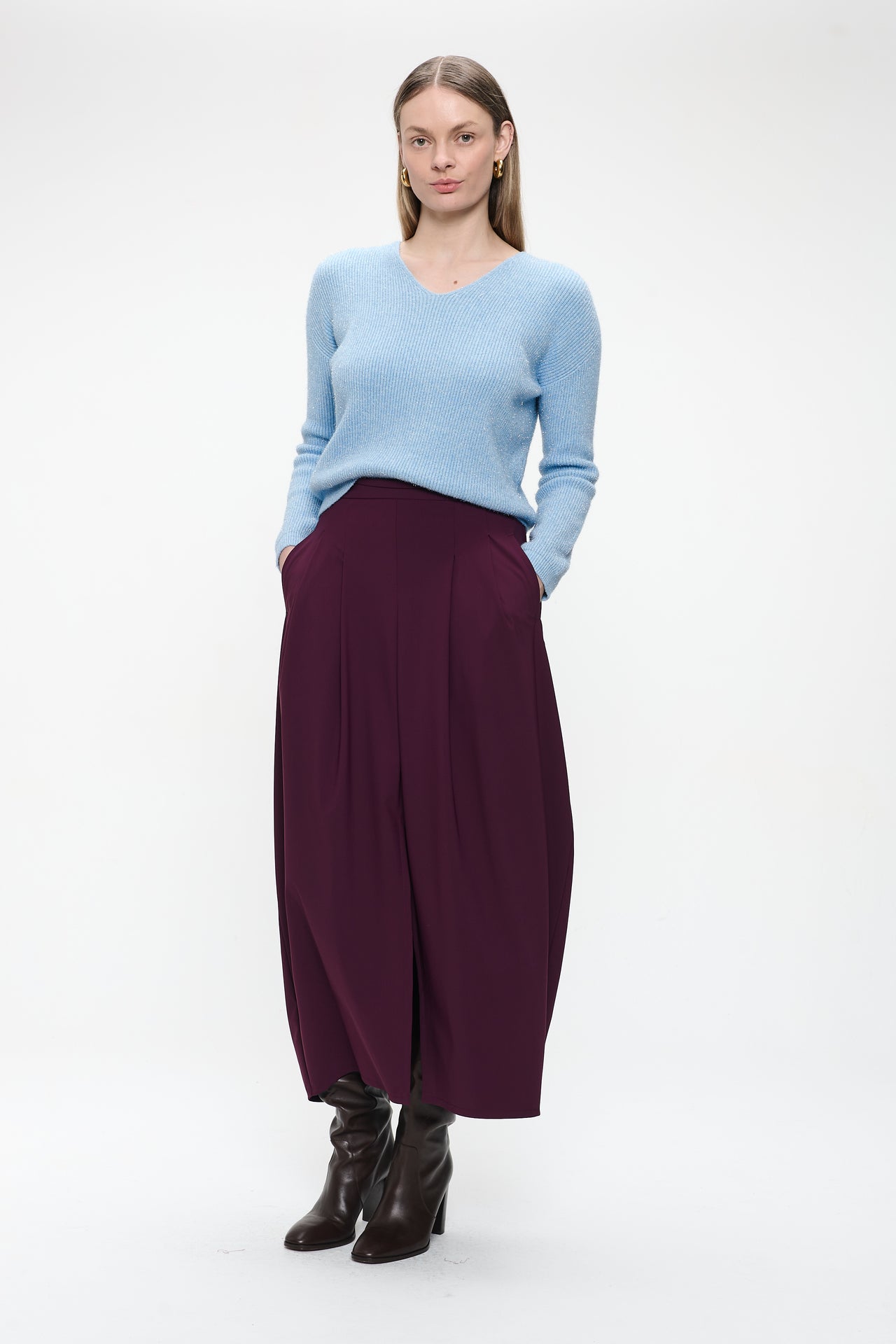 Pullover shiny viscose NB2470 | Light Blue