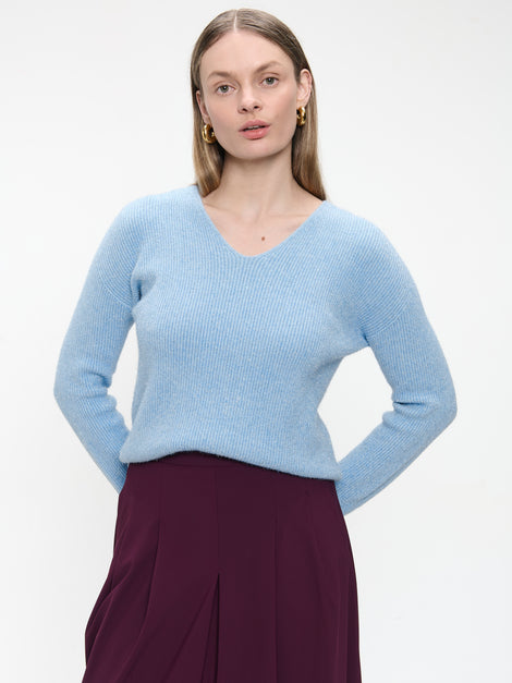 Pullover shiny viscose NB2470 | Light Blue