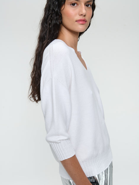 Seamless cotton pullover 317 | White