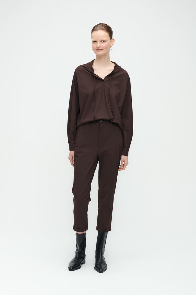 Dora Top Technical Jersey | Dark Brown