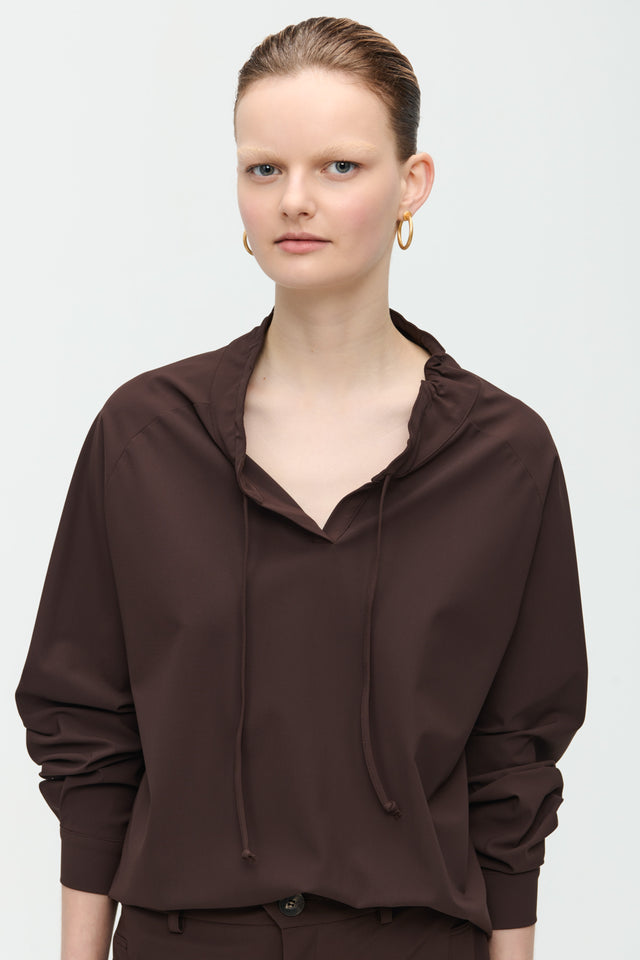 Dora Top Technical Jersey | Dark Brown