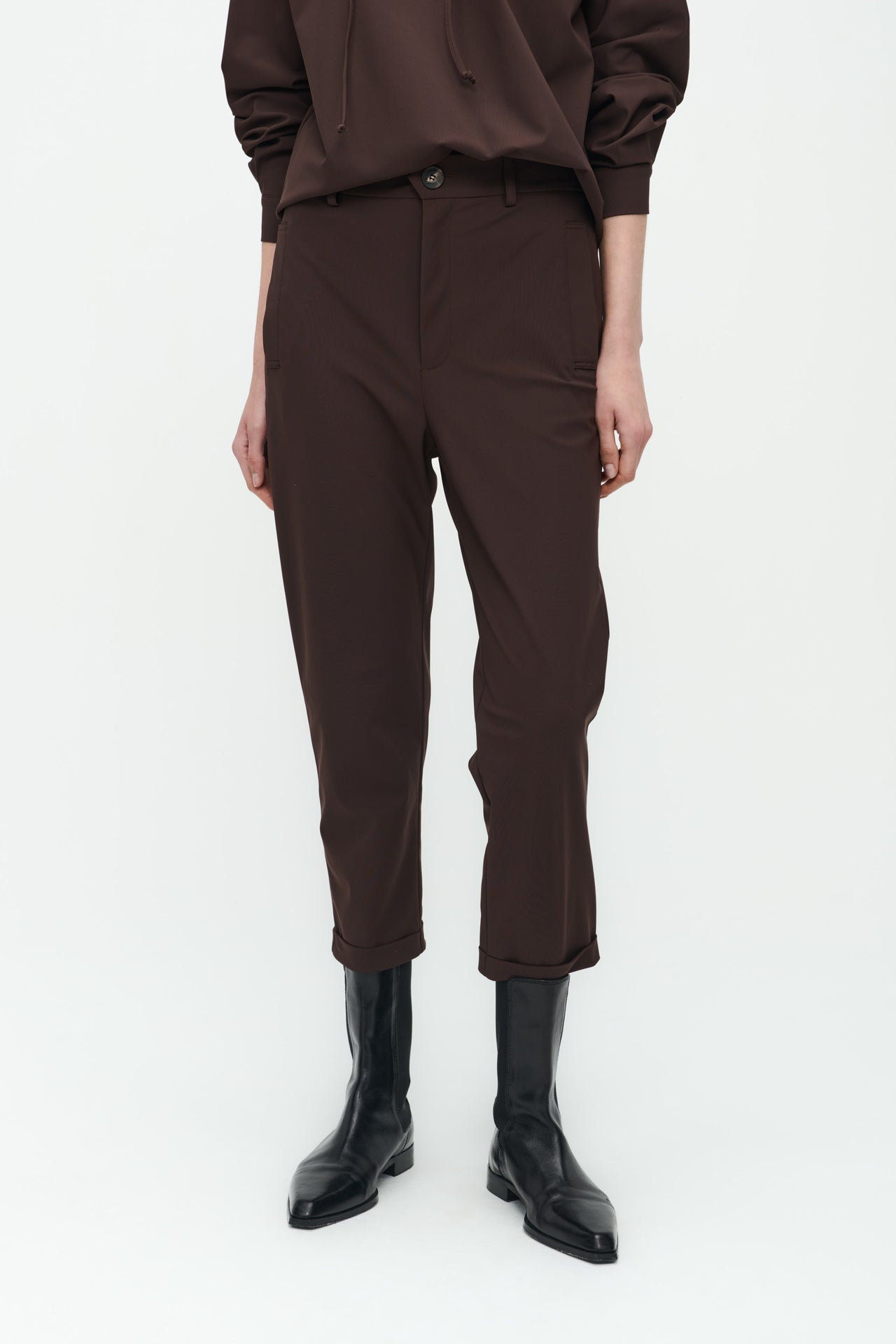 Lena Pants Technical Jersey | Dark Brown