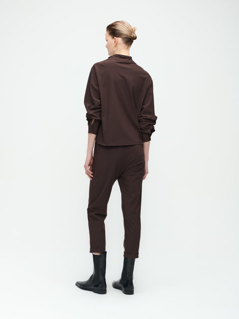 Dora Top Technical Jersey | Dark Brown