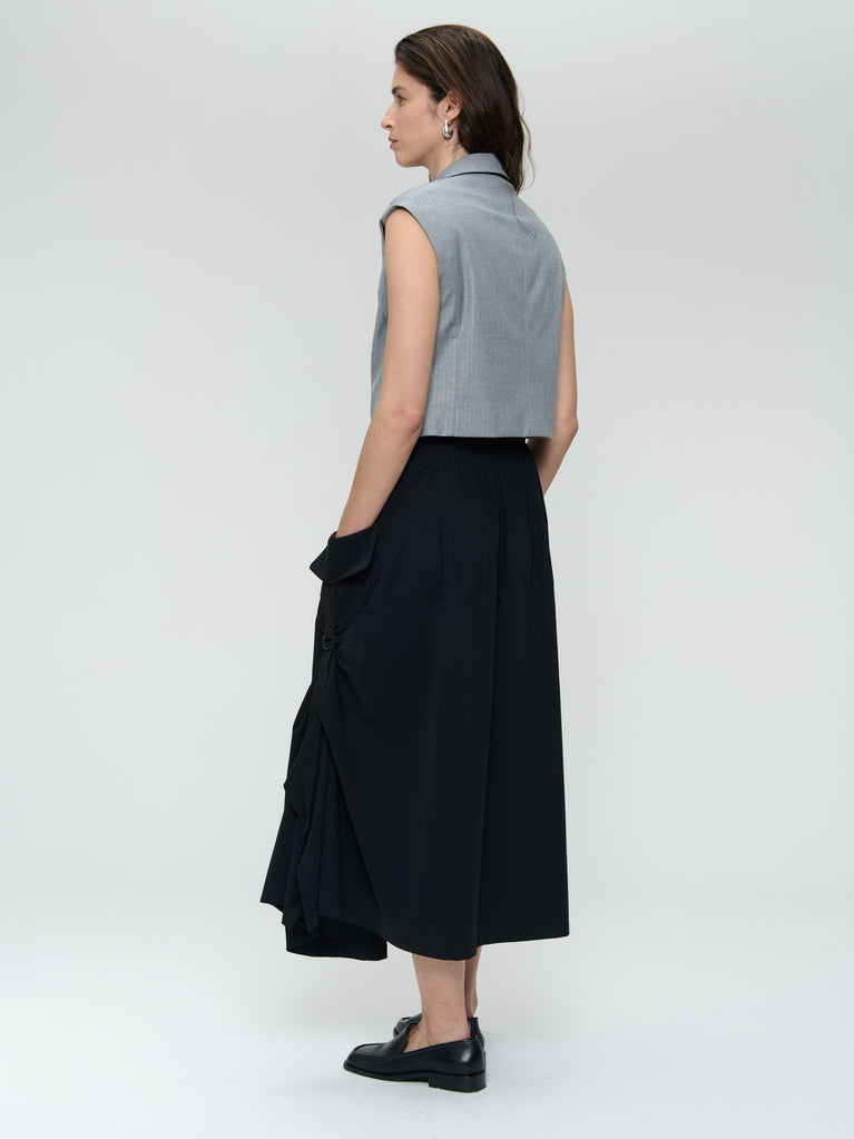 TillyN shiny line viscose vest | Grey