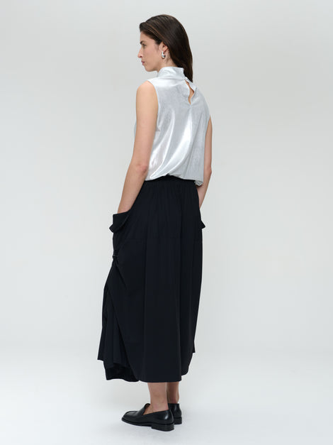 Rai strech technical jersey skirt | Black