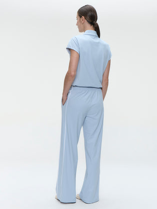 Wilma structure tech jersay blouse | Light Blue