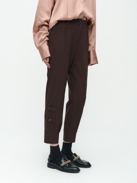 Delia Pants Technical Jersey | Dark Brown